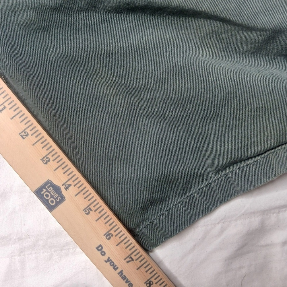 Nautica Chino Shorts Mens 34 Green Pleated Front Cotton Twill Casual Walking - Picture 3 of 8